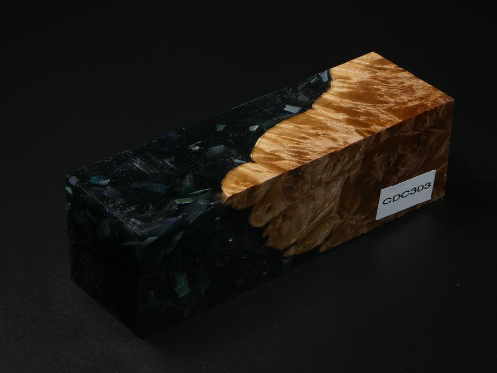 Natural / Green with Flecks Hybrid Duck Call Blank