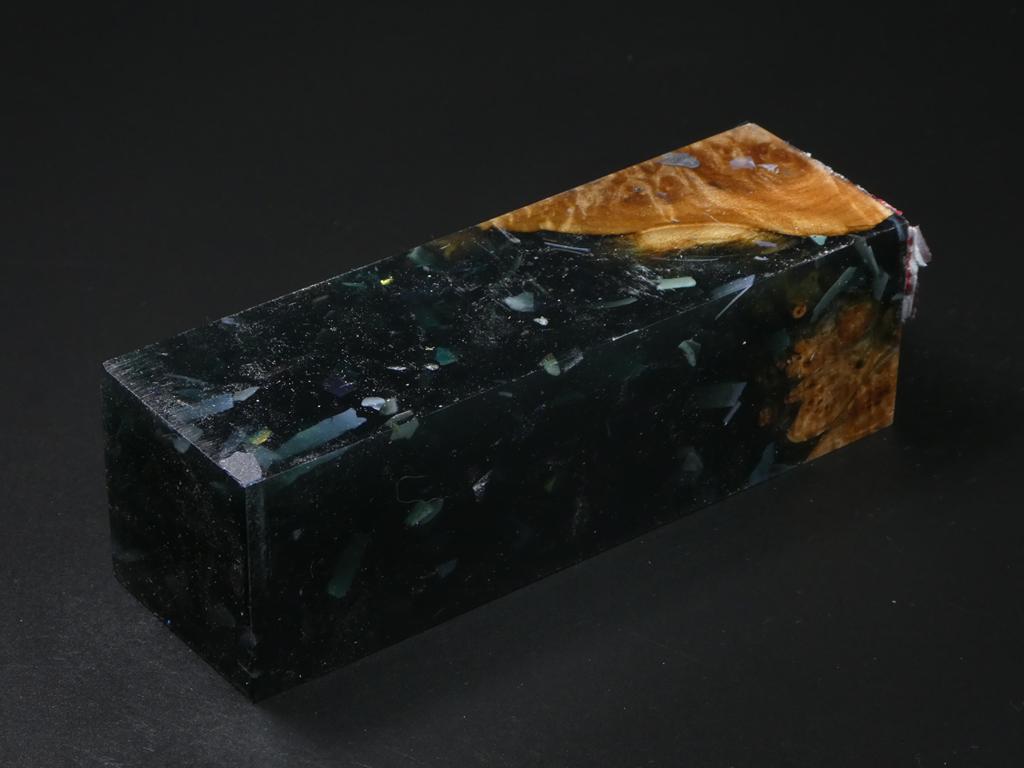 Natural / Green with Flecks Hybrid Duck Call Blank