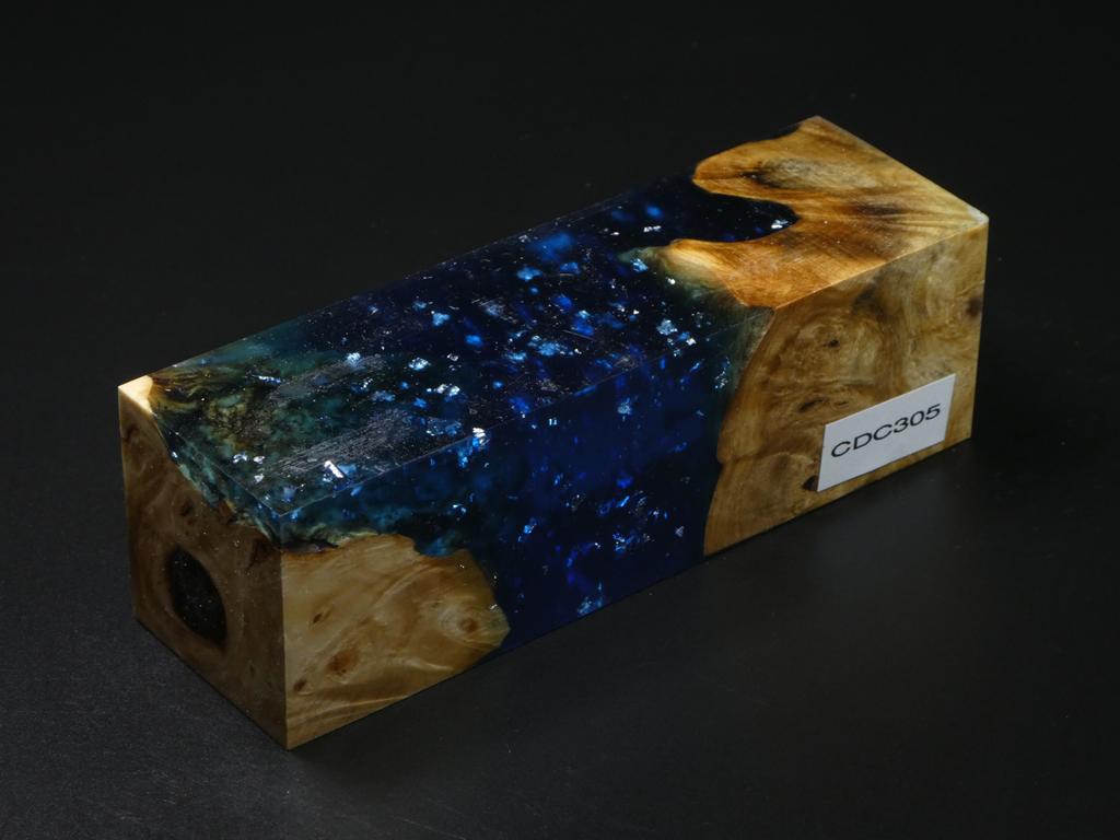 Natural / Blue with Flecks Hybrid Duck Call Blank