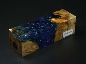 Natural / Blue with Flecks Hybrid Duck Call Blank