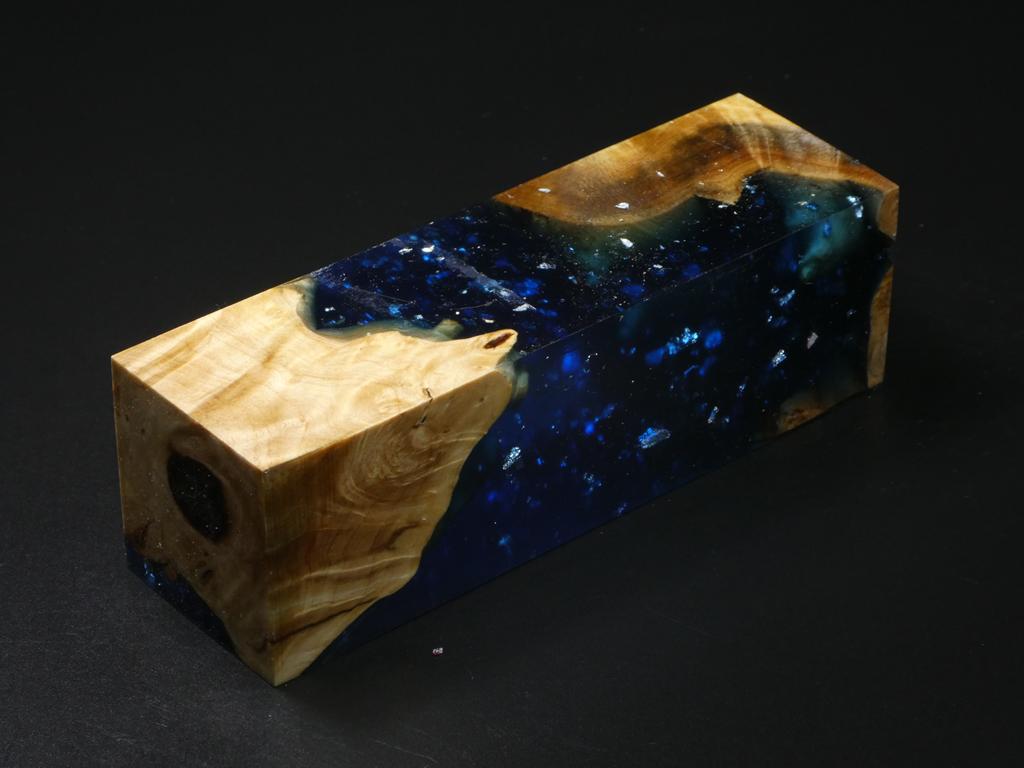 Natural / Blue with Flecks Hybrid Duck Call Blank