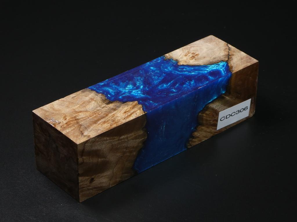 Natural / Blue Hybrid Duck Call Blank