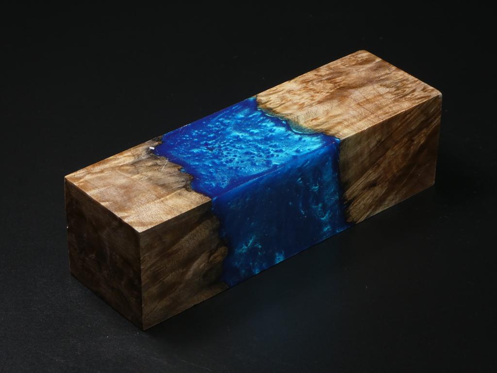 Natural / Blue Hybrid Duck Call Blank