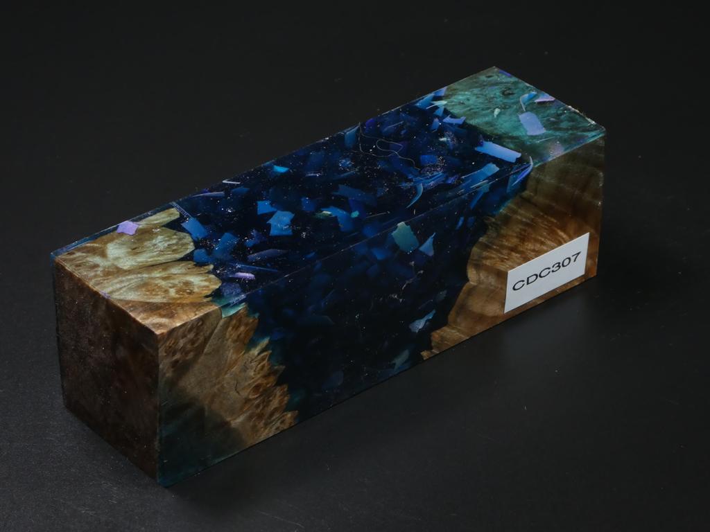 Natural / Blue with Flecks Hybrid Duck Call Blank