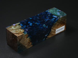 Natural / Blue with Flecks Hybrid Duck Call Blank