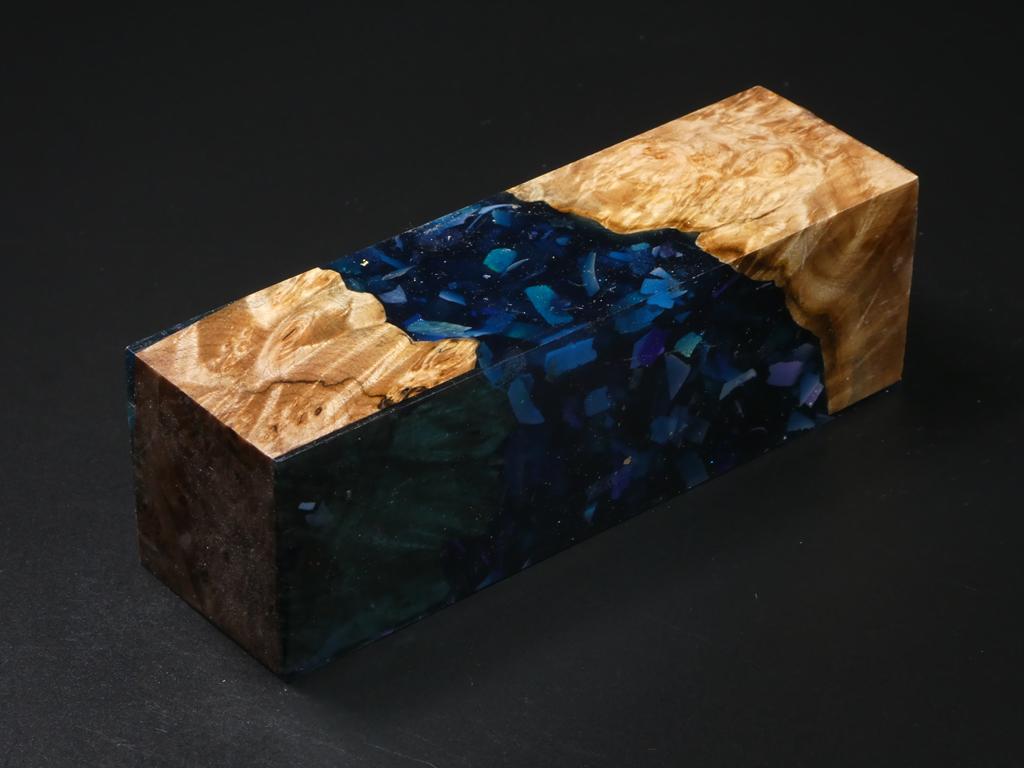 Natural / Blue with Flecks Hybrid Duck Call Blank