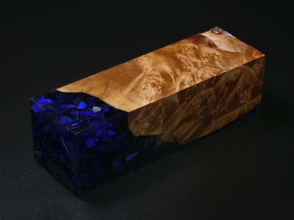 Natural / Blue with Flecks Hybrid Duck Call Blank