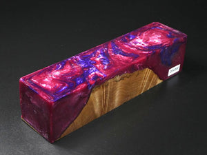 Natural / Burgundy & Blue Hybrid Duck Call Blank