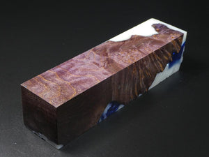 Natural / Blue & White Hybrid Duck Call Blank