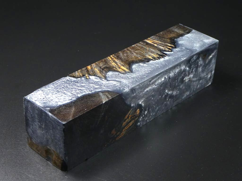 Gray / Silver & Gold Hybrid Duck Call Blank