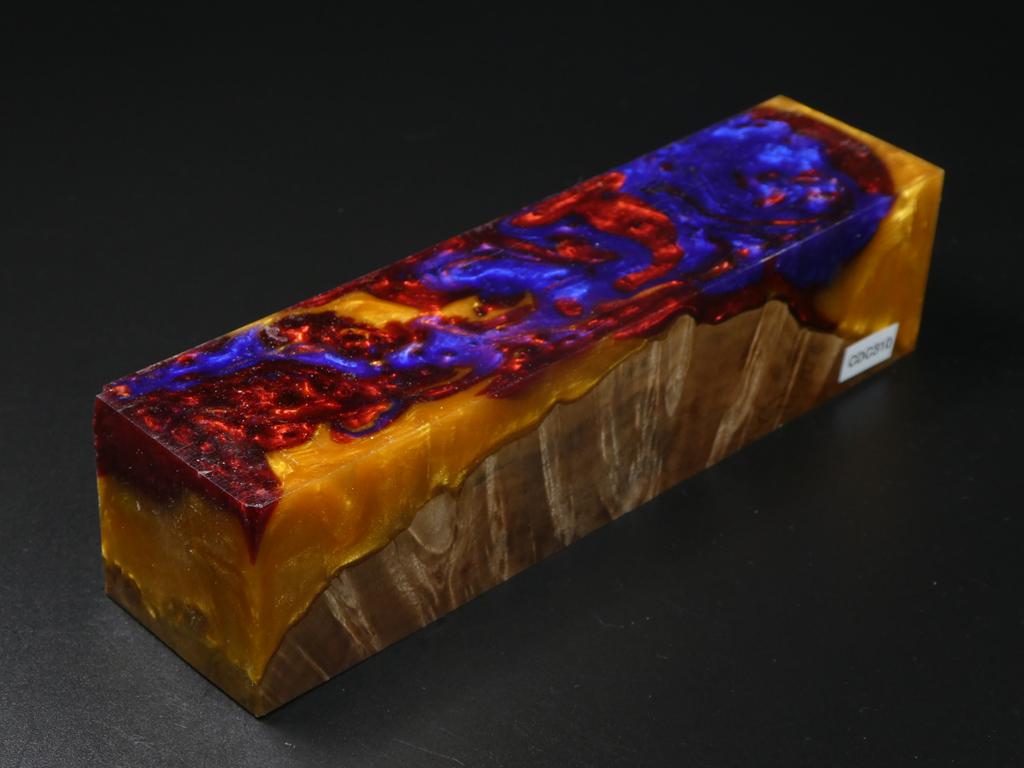 Natural / Blue, Red, Yellow, Purple Hybrid Duck Call Blank