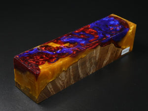Natural / Blue, Red, Yellow, Purple Hybrid Duck Call Blank