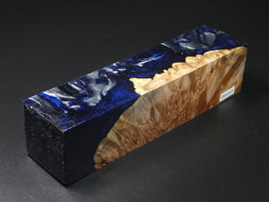 Natural / Blue & White Hybrid Duck Call Blank