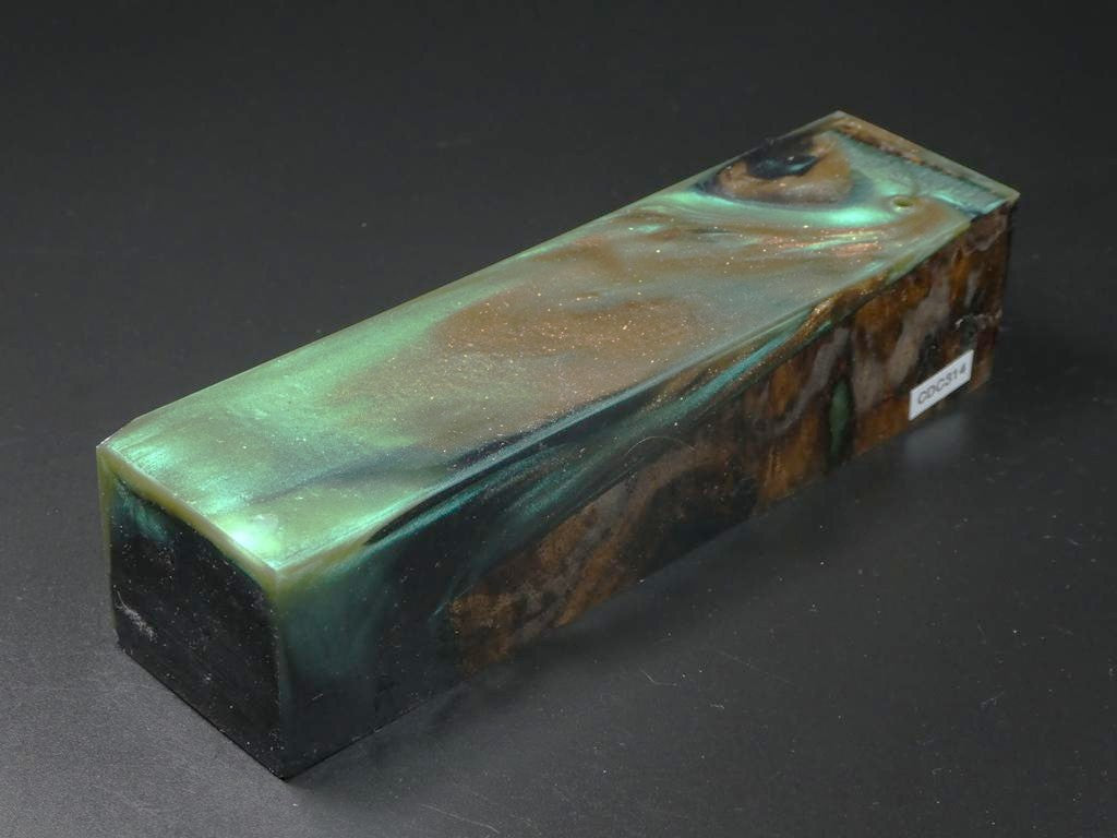 Natural / Green, Copper, Black Hybrid Duck Call Blank