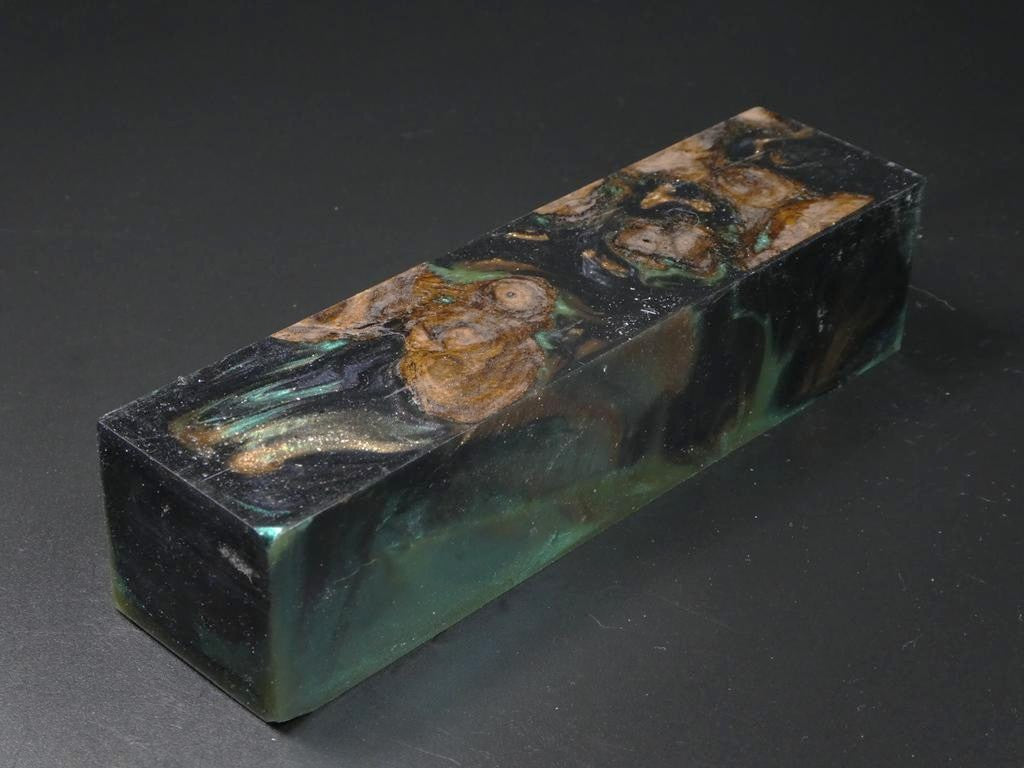 Natural / Green, Copper, Black Hybrid Duck Call Blank