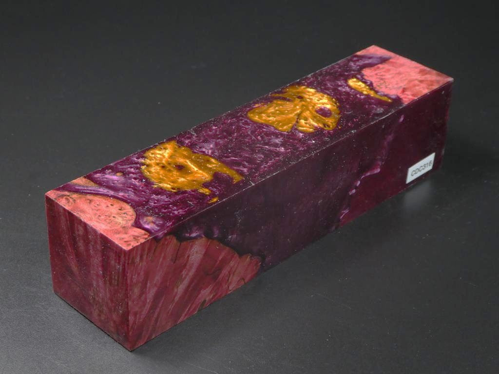 Red / Burgundy & Yellow Hybrid Duck Call Blank