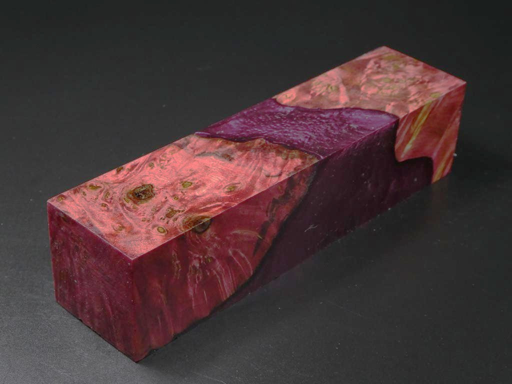 Red / Burgundy & Yellow Hybrid Duck Call Blank