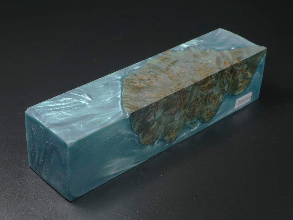 Green / Aquamarine Hybrid Duck Call Blank