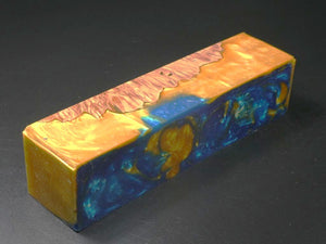 Natural / Blue & Yellow Hybrid Duck Call Blank