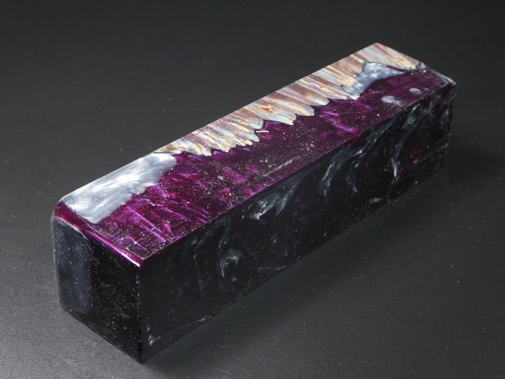 Blue, Purple / Purple, Gray Hybrid Duck Call Blank