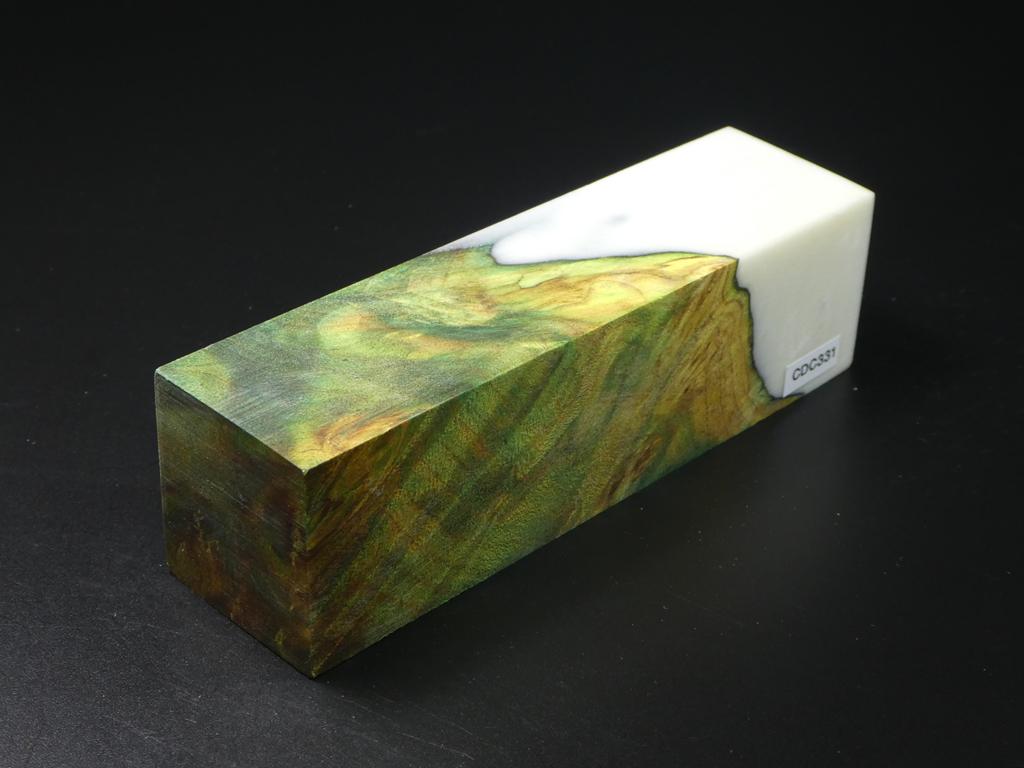 Green / White Hybrid Duck Call Blank