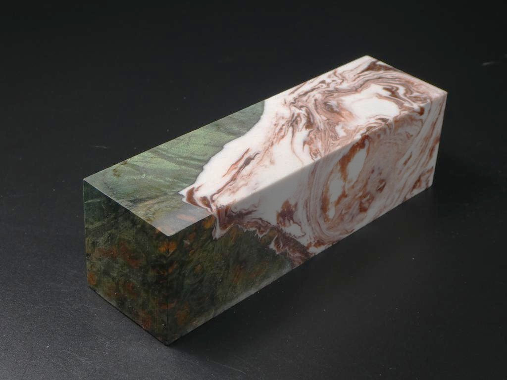 Green / White, Copper Hybrid Duck Call Blank