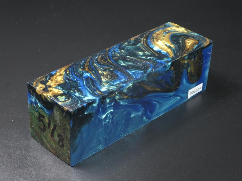 Green / Blue & Gold Hybrid Duck Call Blank