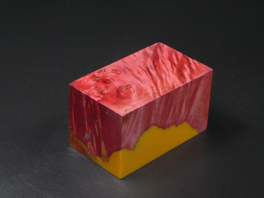 Red / Orange Hybrid Bottle Stopper Blank