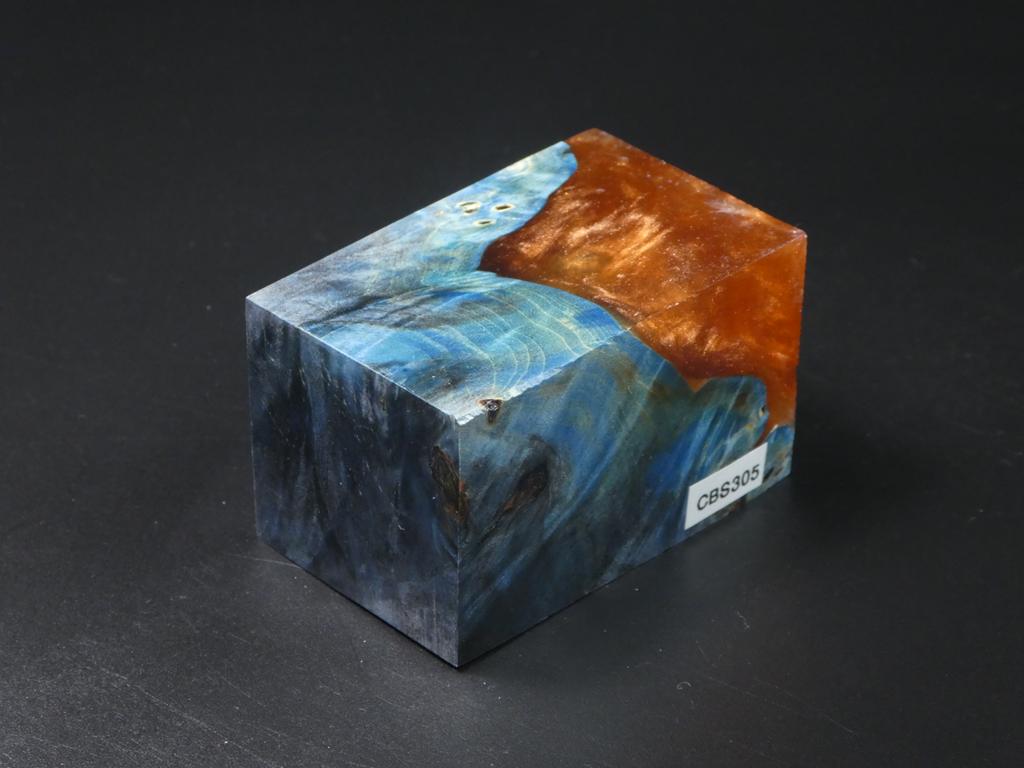 Blue / Copper Hybrid Bottle Stopper Blank