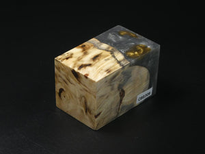 Natural / Gray & Gold Hybrid Bottle Stopper Blank