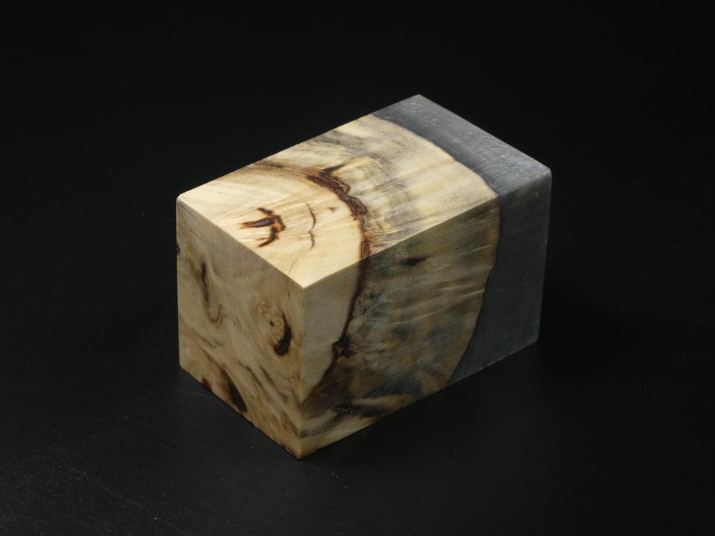 Natural / Gray & Gold Hybrid Bottle Stopper Blank