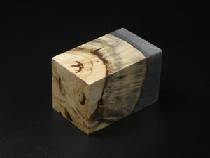 Natural / Gray & Gold Hybrid Bottle Stopper Blank