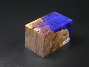 Natural / Blue Hybrid Bottle Stopper Blank