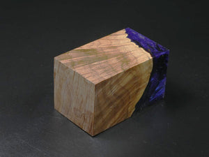 Natural / Blue Hybrid Bottle Stopper Blank