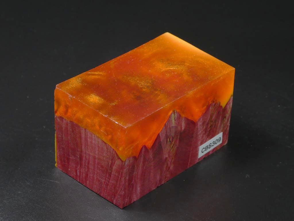 Red / Orange Hybrid Bottle Stopper Blank