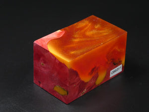 Red / Orange Hybrid Bottle Stopper Blank