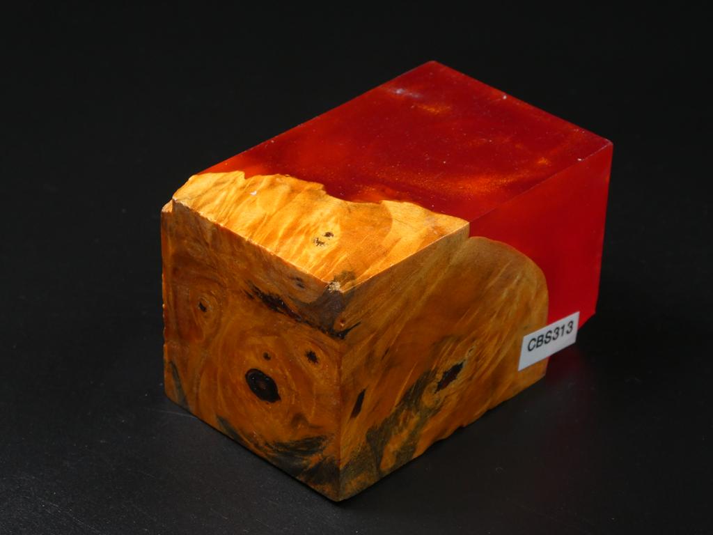 Orange / Red Hybrid Bottle Stopper Blank