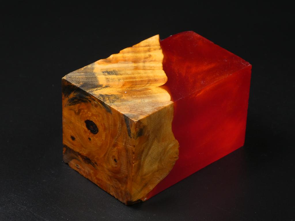 Orange / Red Hybrid Bottle Stopper Blank