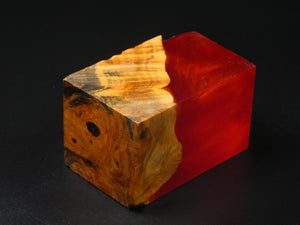 Orange / Red Hybrid Bottle Stopper Blank