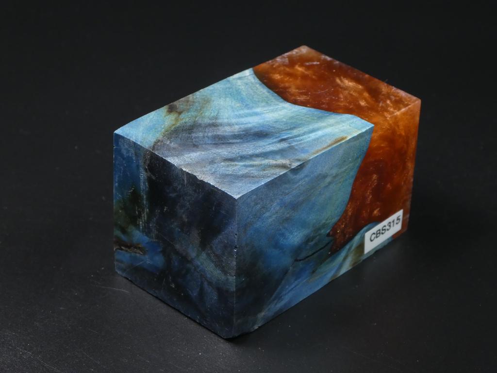 Blue / Orange Hybrid Bottle Stopper Blank