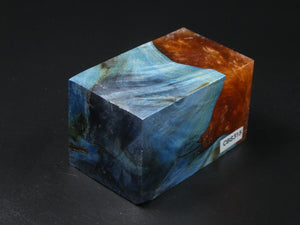 Blue / Orange Hybrid Bottle Stopper Blank