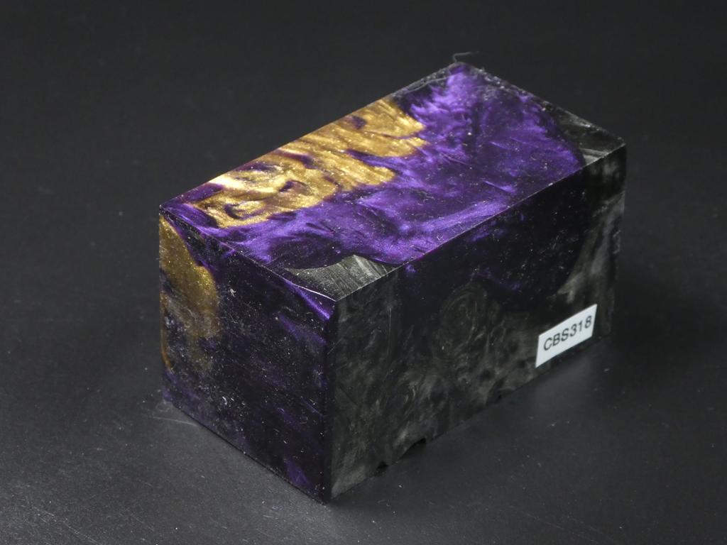 Gray / Purple, Gold Hybrid Bottle Stopper Blank