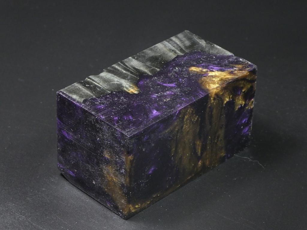 Gray / Purple, Gold Hybrid Bottle Stopper Blank