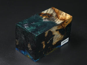 Natural / Blue, Green, Gold Hybrid Bottle Stopper Blank