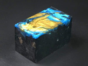 Natural / Blue, Green, Gold Hybrid Bottle Stopper Blank