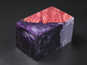 Red /  Purple & White Hybrid Bottle Stopper Blank