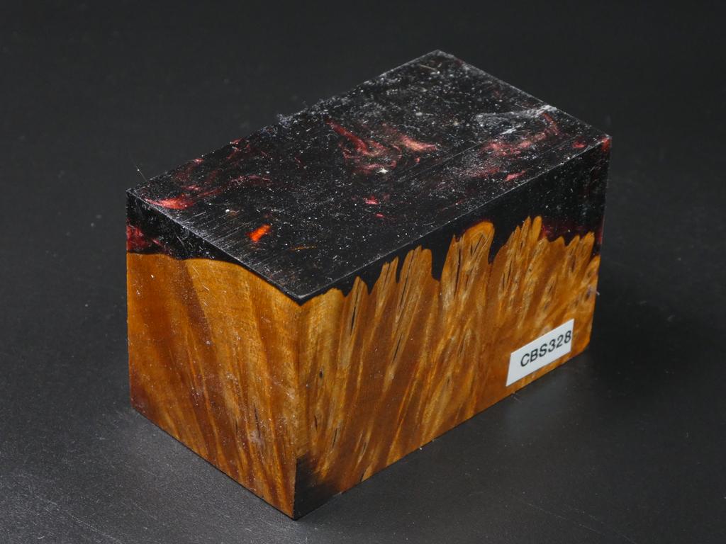 Orange / Copper & Black Hybrid Bottle Stopper Blank