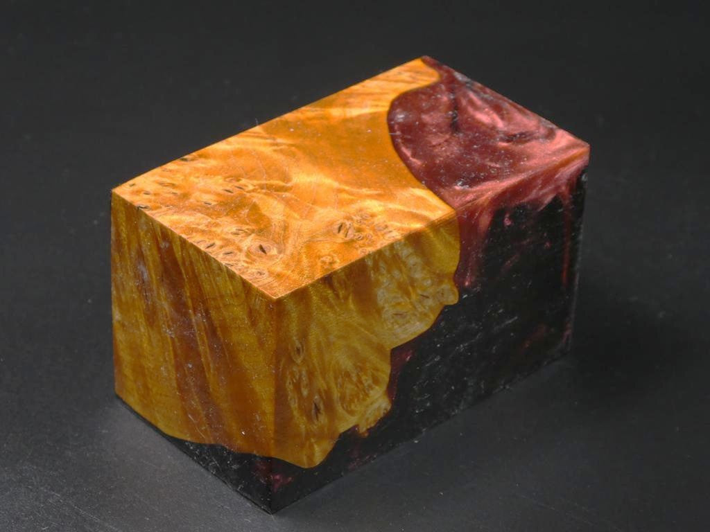 Orange / Copper & Black Hybrid Bottle Stopper Blank