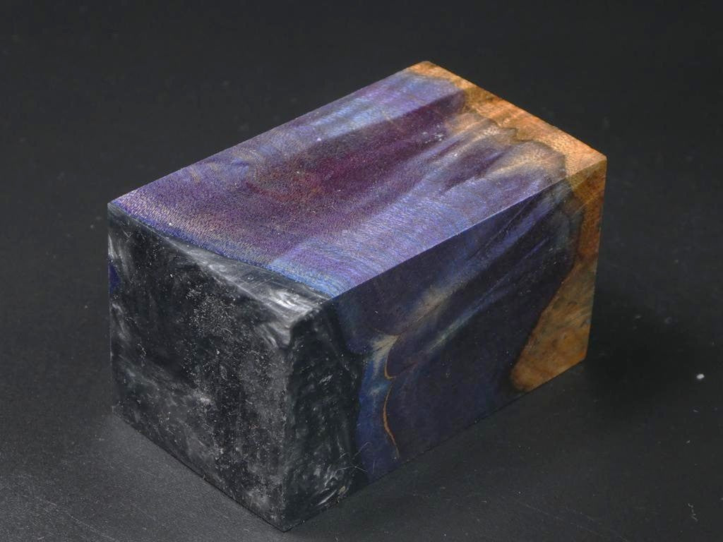 Orange, Blue, Purple / Silver Gray Hybrid Bottle Stopper Blank