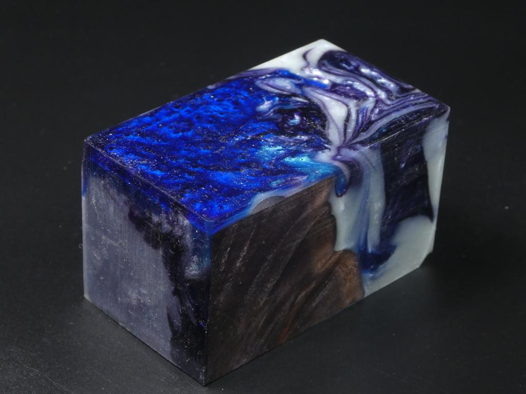 Natural / White, Blue, Purple Hybrid Bottle Stopper Blank